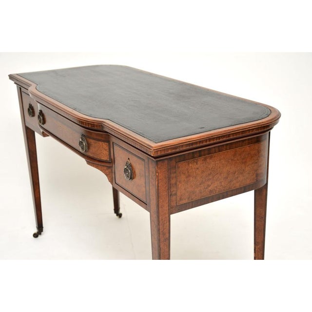 Antique Edwardian Inlaid Walnut Desk, 1900s For Sale - Image 11 of 13
