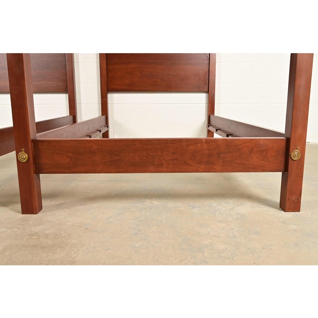Wood Baker Furniture Style Federal Carved Walnut Twin Size Poster Beds, Pair For Sale - Image 7 of 10