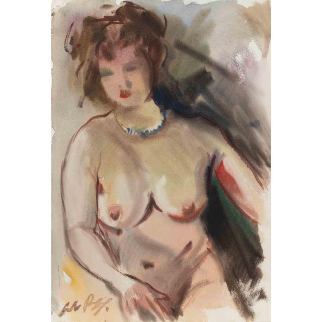 Carlo Ravagnan, Nude, Watercolor, 1965 For Sale