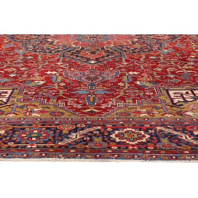 Late 19th Century Persian Heriz Rug, 10'00 X 13'10 For Sale - Image 4 of 10
