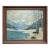 Mountain Lake Cabin in Snow, Mid-Century Winter Landscape by W. Dunn For Sale