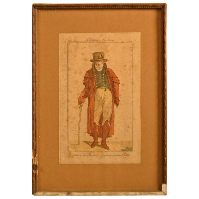 18th Century Framed Fashion Engraving For Sale