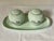 Art Deco 1950s Pale Green Salt & Pepper Shakers With Tray For Sale - Image 3 of 9