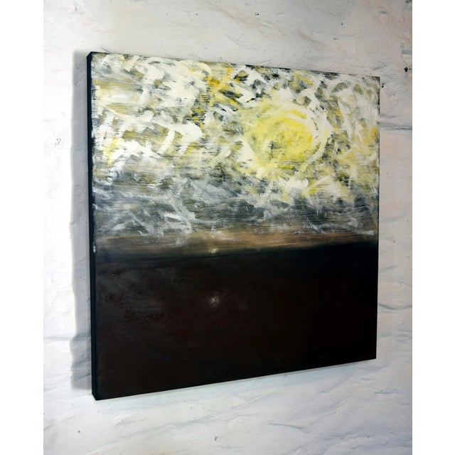 Pre-Johnsonian Equilibrium 2019 Encaustic wax, rust & oil colour on deep-fame board 600 x 600 mm