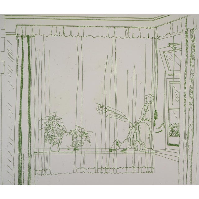 Gudrun Van Leitner, Bouquet of Tulips at the Window, Original Etching For Sale - Image 8 of 9