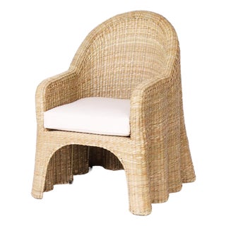 Wicker Drapery Ghost Armchairs For Sale