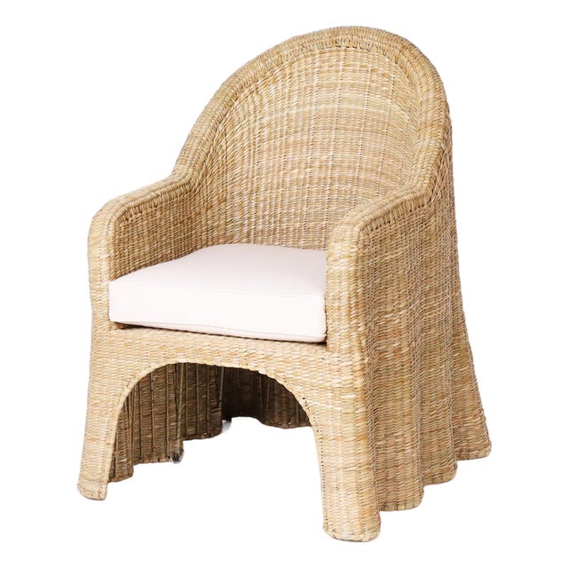 Wicker Drapery Ghost Armchairs For Sale