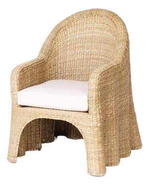Wicker Drapery Ghost Armchairs