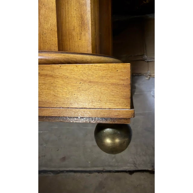 Mid 20th Century Vintage Mid 20th Century Italian Neoclassical Fluted Wood & Breccia Marble Coffee Table For Sale - Image 5 of 8