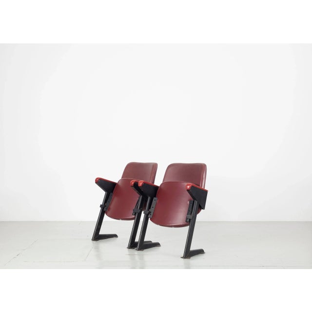 Model LV8 Cinema Armchairs with Leatherette Upholstery from Rima, 1950s, Set of 4 For Sale - Image 10 of 18