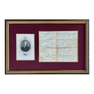 James Monroe Signed Virginia Governor Land Grant Autograph Document, c.1800 — Rockingham County (Framed)