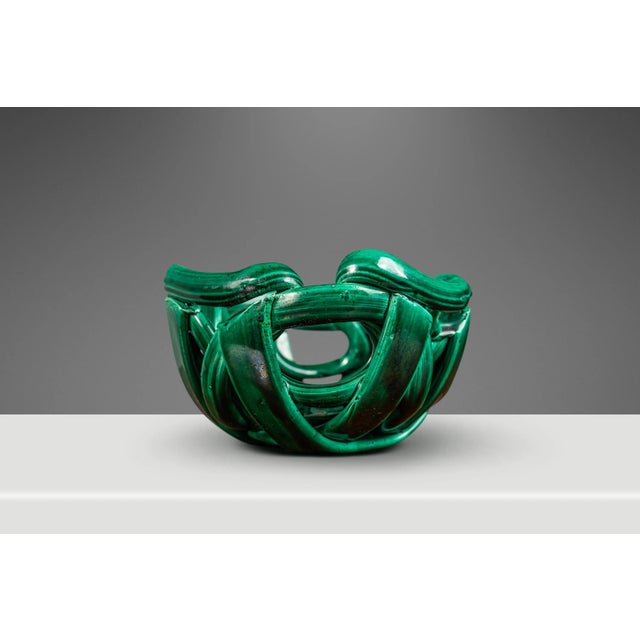 Green Post Modern Abstract Braided Ceramic Bowl, Usa, C. 1980's For Sale - Image 8 of 12