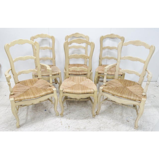 Cream Country French Rush Seat Dining Chairs Set of 6 Chairish