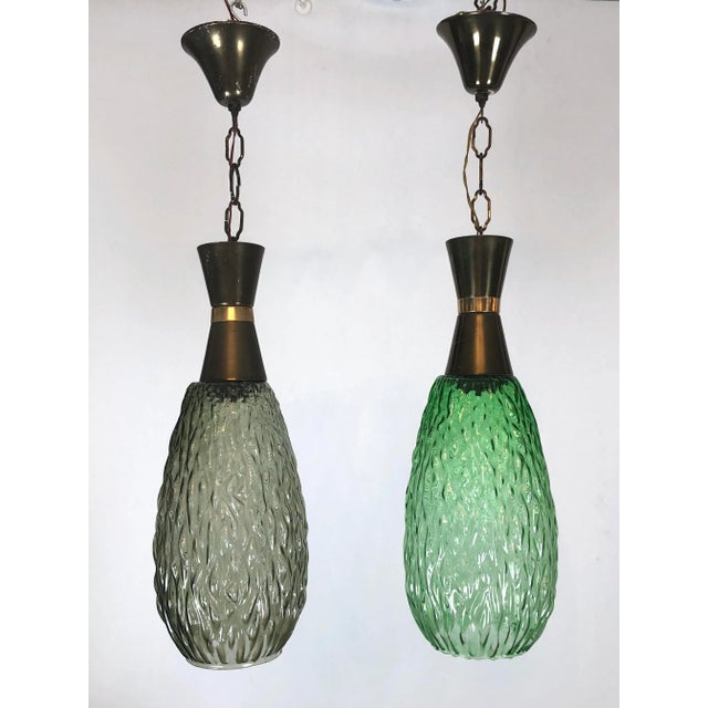 Italian Metal & Glass Pendant Lamps, 1960s, Set of 2 For Sale - Image 14 of 14