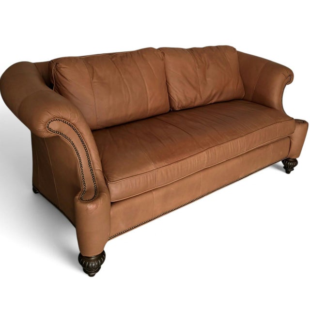 Animal Skin The Epitome of Timeless Luxury: The Lexington Leather Sofa For Sale - Image 7 of 7