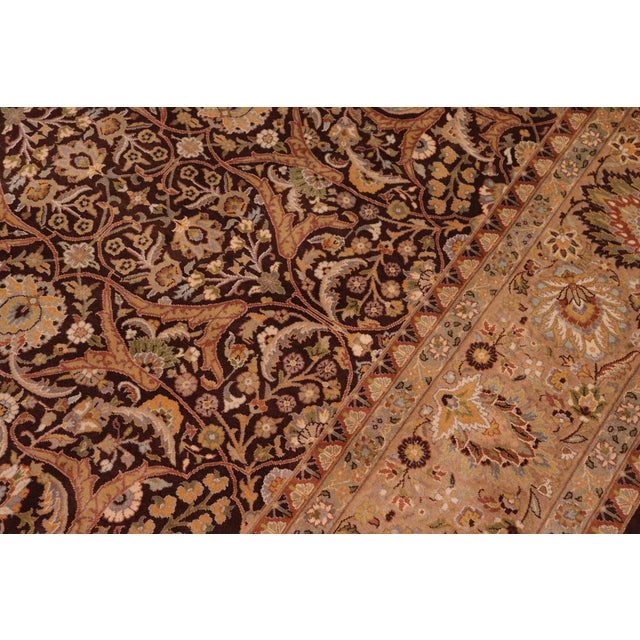 1990s Shabby Chic 1990's Pak-Persian Brown/Tan Wool Rug - 9'0'' X 12'2'' For Sale - Image 5 of 9