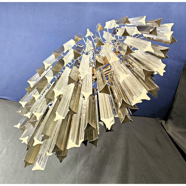 Vintage Murano Glass Trihedral Prisms Chandelier in the style of Venini, Italy, 2010s For Sale - Image 6 of 12