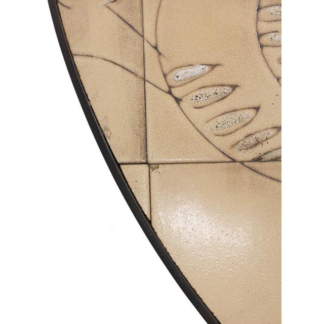 French Oval Coffee Table in Ceramic and Steel from Vallauris, 1960 For Sale - Image 6 of 10