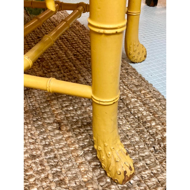 English Carved Faux Bamboo Side Chairs in Yellow Finish - a Pair For Sale - Image 12 of 12