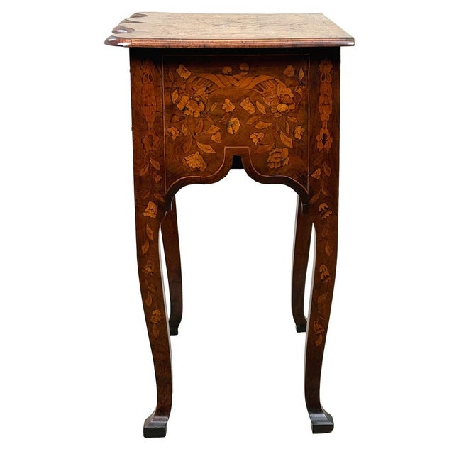 Antique Walnut and Marquetry Inlaid Side Table, 1760 For Sale - Image 4 of 14