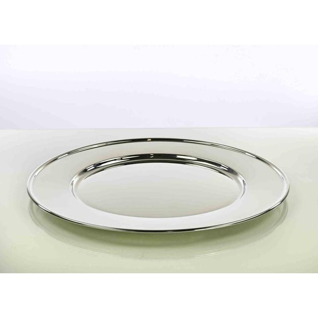 Vintage Silver Plated Serving Plate realized in Italy in 1970s. Excellent condition.