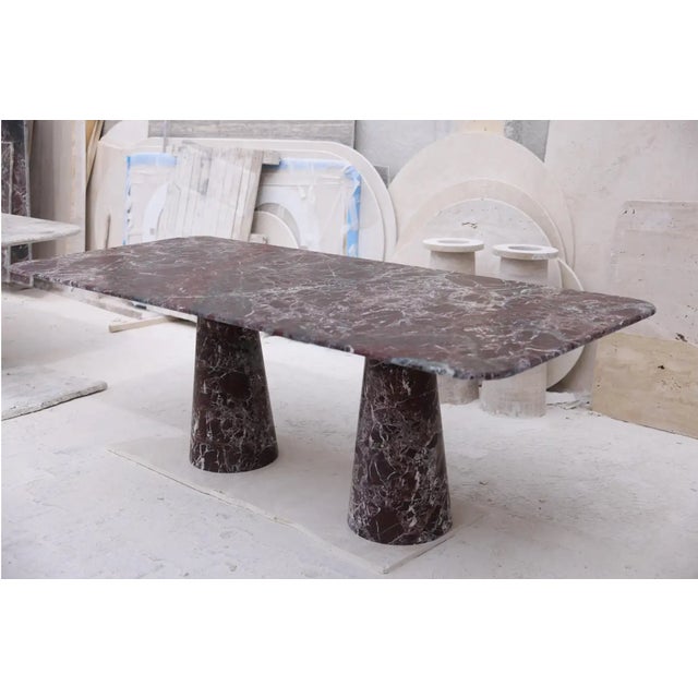 Red Rosso Marble Rectangle Dining Table by My Habitat Design For Sale - Image 6 of 9