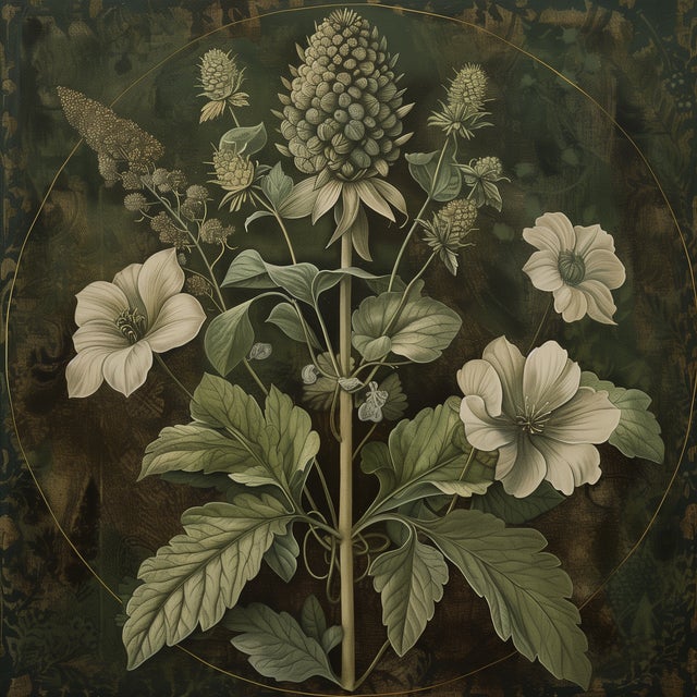FREE SHIPPING FOR A LIMITED TIME ONLY! Grisaille Dark Green Flowers - Fine Art Print by Diane Grant Studio Editions....