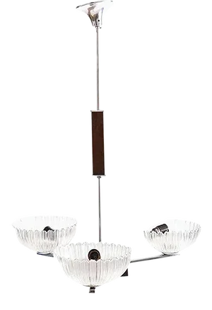 Vintage Ceiling Light in Chrome and Glass, Former Czechoslovakia, 1960s
