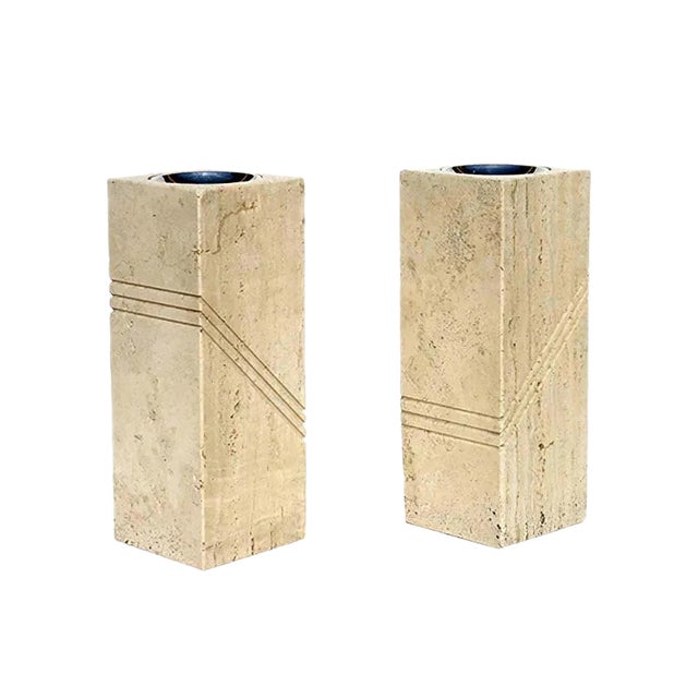 Travertine Ashtrays, 1970s, Set of 2 For Sale