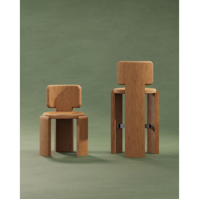 Beige Benjamin Bar Chair by Wood Tailors Club For Sale - Image 8 of 18