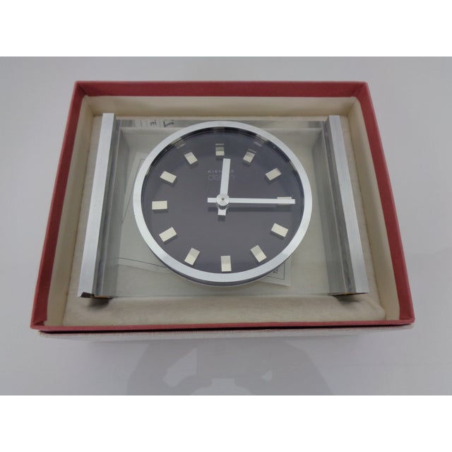 Table Clock in Acrylic Glass and Brushed Aluminum from Kienzle International, Germany, 1960s For Sale - Image 9 of 15