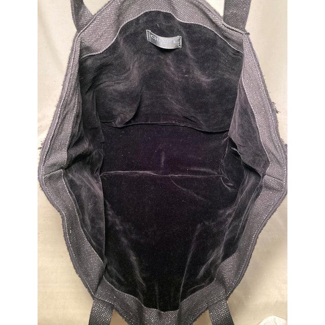 Textile Chanel Black Canvas Raw Edge Tote Bag For Sale - Image 7 of 9