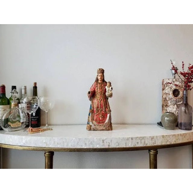 Antique Spanish Colonial Carved Santo Altar Figure For Sale - Image 10 of 11
