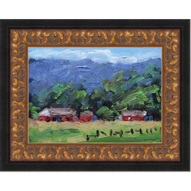 "Reno Nevada Farm" Contemporary Impressionist Style Landscape Oil Painting For Sale - Image 11 of 12