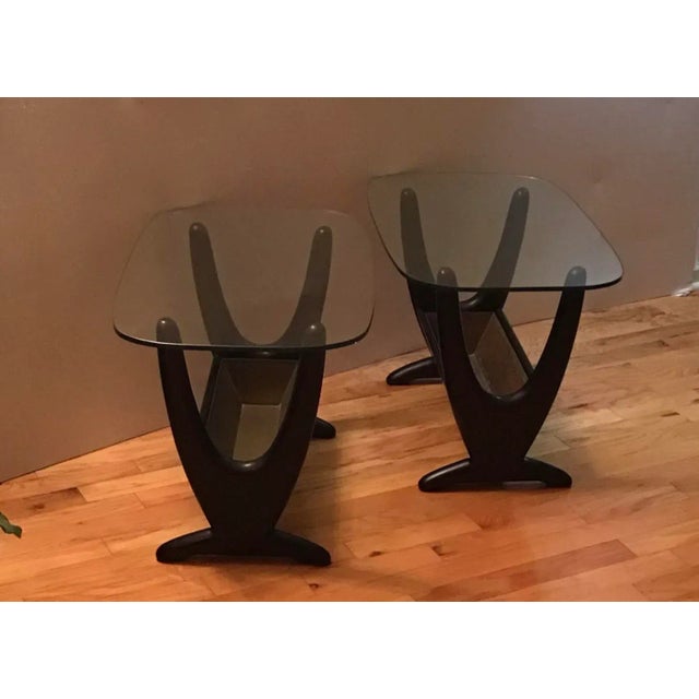 Mid-Century Modern Mid Century Modern Adrian Pearsall Satin Black Accent Side Tables - a Pair For Sale - Image 3 of 13