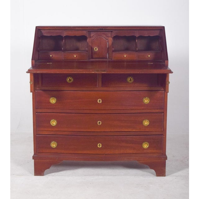 Wood Antique Paper Chest of Drawers in Mahogany, 1890s For Sale - Image 7 of 13