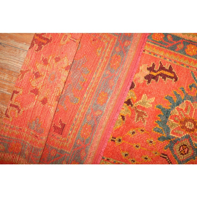 Zabihi Collection Antique Long Orange Turkish Oushak Early 20th Century Runner - 2'11" x 18'10" For Sale In New York - Image 6 of 12