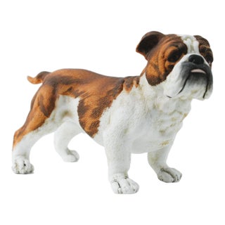 Vintage Bull Dog Hand-Painted Figurine For Sale