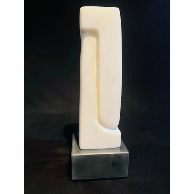 Mid-Century Modern Abstract White Marble Sculpture by Scott Donadio (11.75” High) For Sale - Image 4 of 9