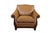 Vintage Rapallo Italian leather club lounge arm chair. This oversized accent chair features premium tan / camel top-grain...
