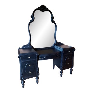 Black Victorian Vanity Table For Sale