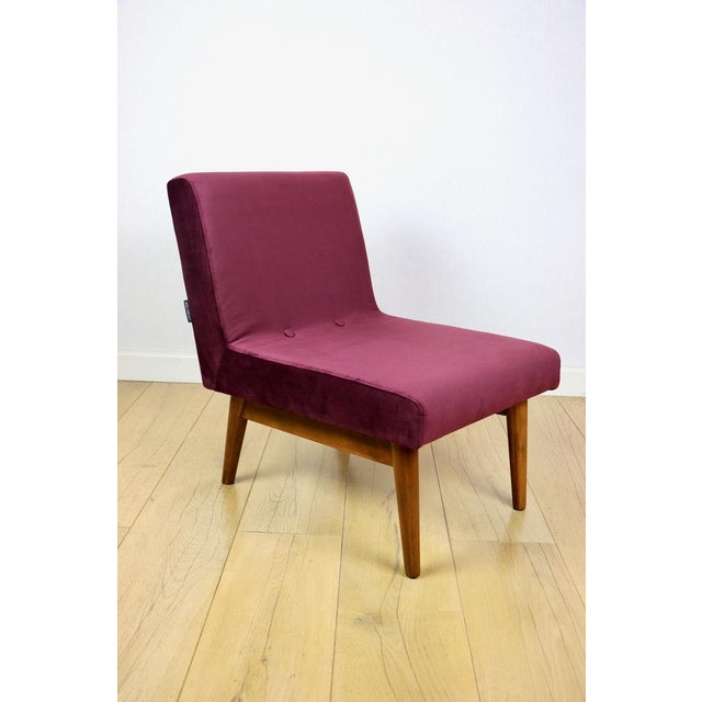 Vintage Loft Armchair in Burgundy Wine Velvet, 1970s For Sale - Image 12 of 12