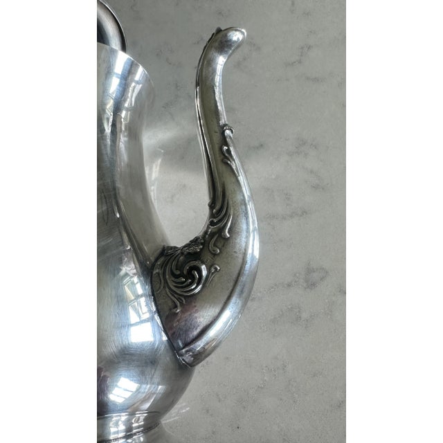 Vintage Silver Plate Ornate Coffee Pot For Sale - Image 4 of 6
