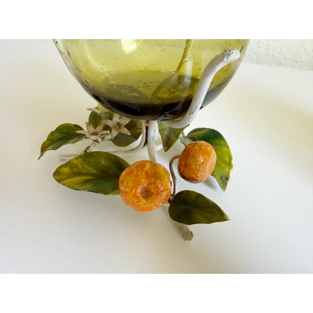 1950s Italian Toleware Hurricane Candle Holders With Citrus Accents For Sale In Sacramento - Image 6 of 12