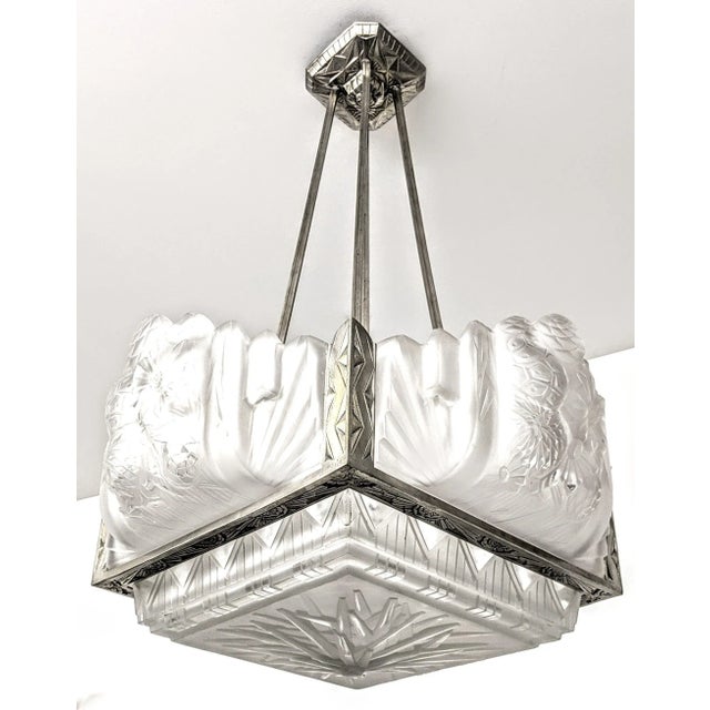 Art Deco French Art Deco Chandelier Signed by Muller Ferers For Sale - Image 3 of 7
