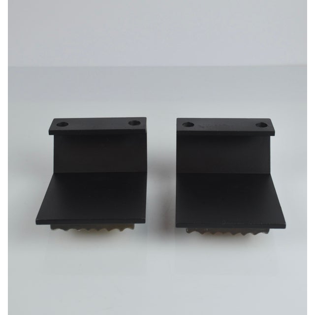Mid-Century Ceramic and Black Metal Door Handles, 1950s, Set of 2 For Sale - Image 4 of 16