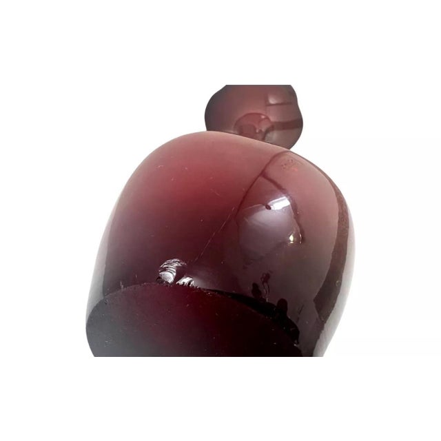 Red Vintage Mid Century Modern Red Glass Flower Vase For Sale - Image 8 of 9