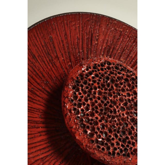 Scandinavian Modern Huge Ceramics Sun Wall Sconce attributed to Sejer Denmark, 1960s For Sale - Image 14 of 15