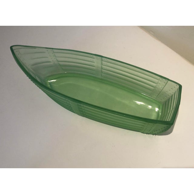 Carlshutte Art Deco Uranium Green Glass Sailing Boat Figurine Chairish