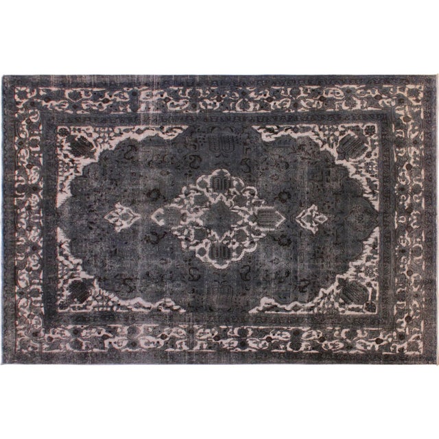 Persian Vintage Gray/Tan Wool Rug - 8'2'' X 11'8'' For Sale - Image 9 of 10